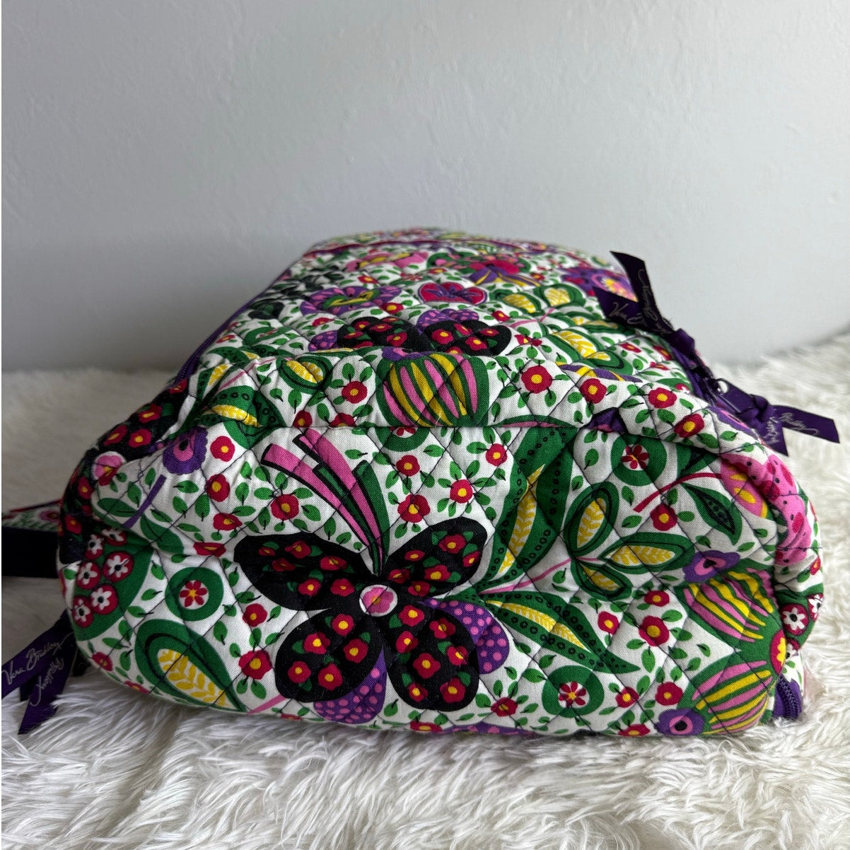 Vera Bradley Quilted Essential Large Laptop Backpack Bright Paisley