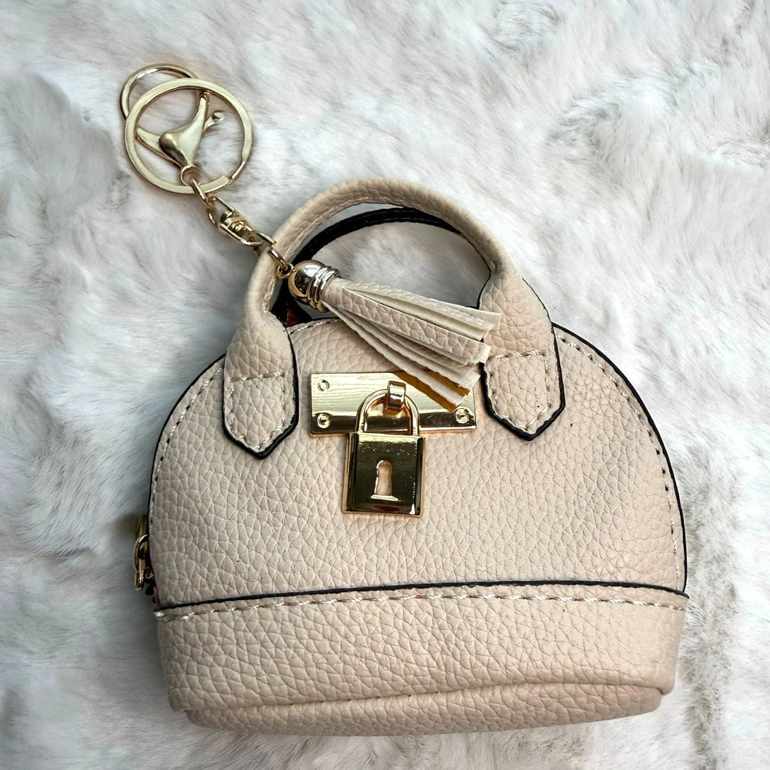 Mini Tote Bag Keychain Coin Purse Mini Pouch Zipper Fashion Charm Bag Charm