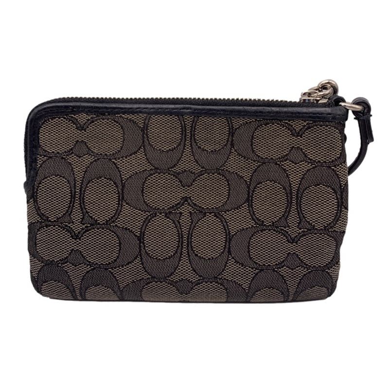 COACH Black Signature Canvas Wristlet