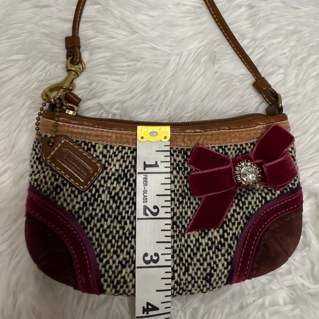 COACH y2k Limited Edition Soho Tweed Ribbon Bow Mini Purse Bag Charm