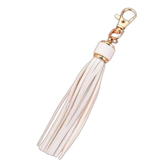 NEW Ivory / White Tassel Bag Charm Tassels Keychains Purse Charms