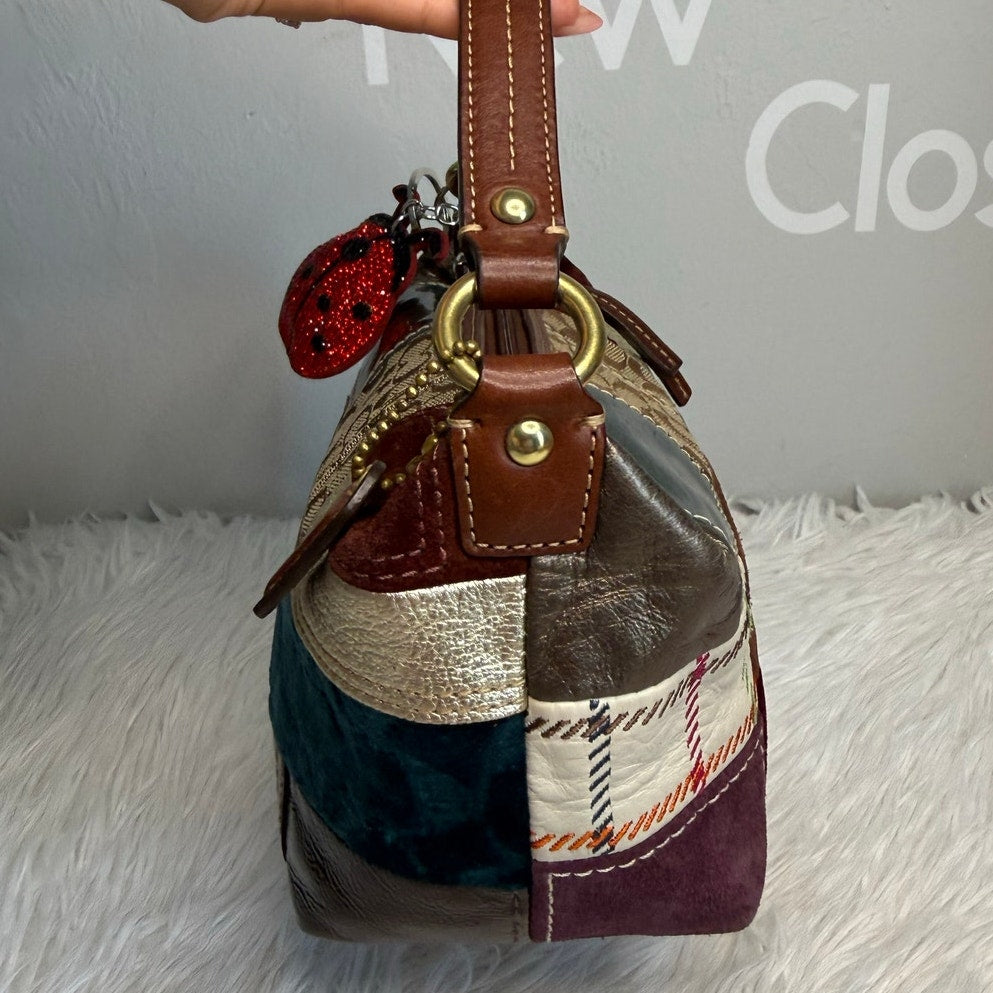 y2k Coach 2007 Patchwork Brown Mini Purse Bag Wristlet Baguette