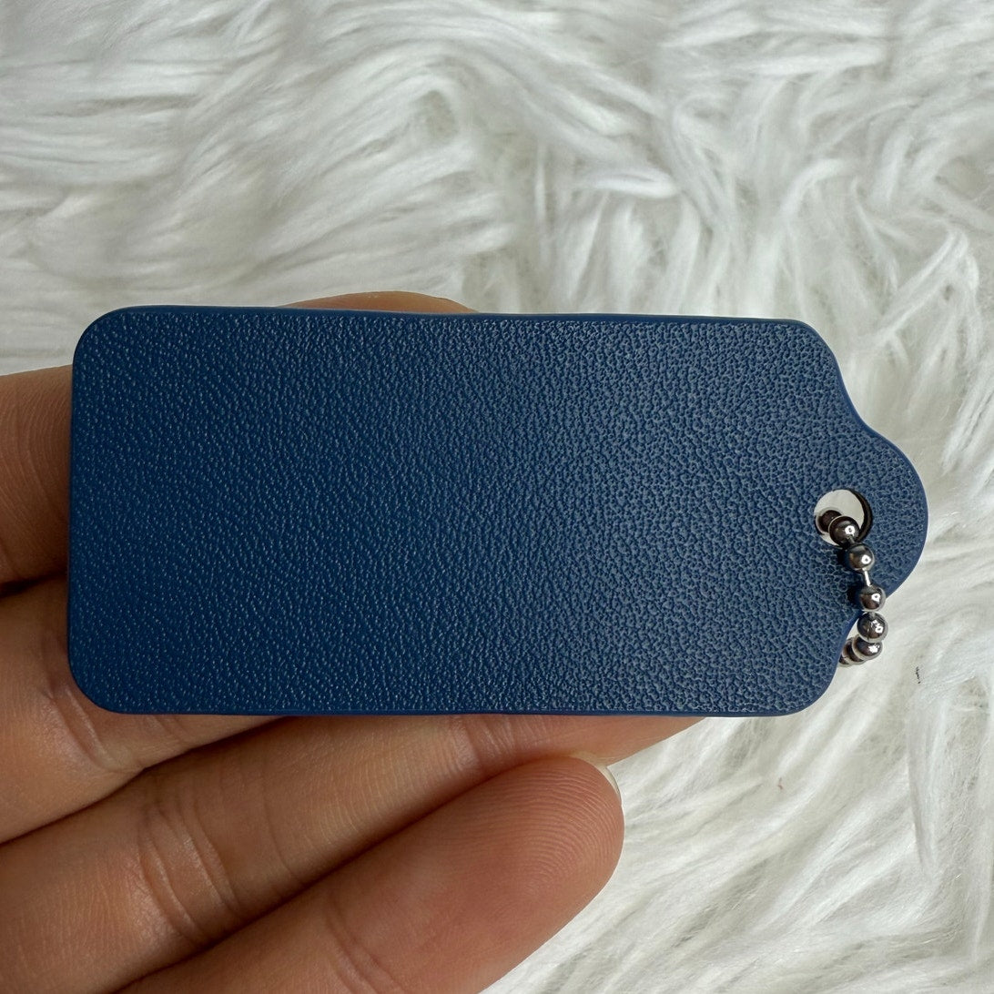 2" COACH Blue Fob Bag Charm Hang tag Hangtag