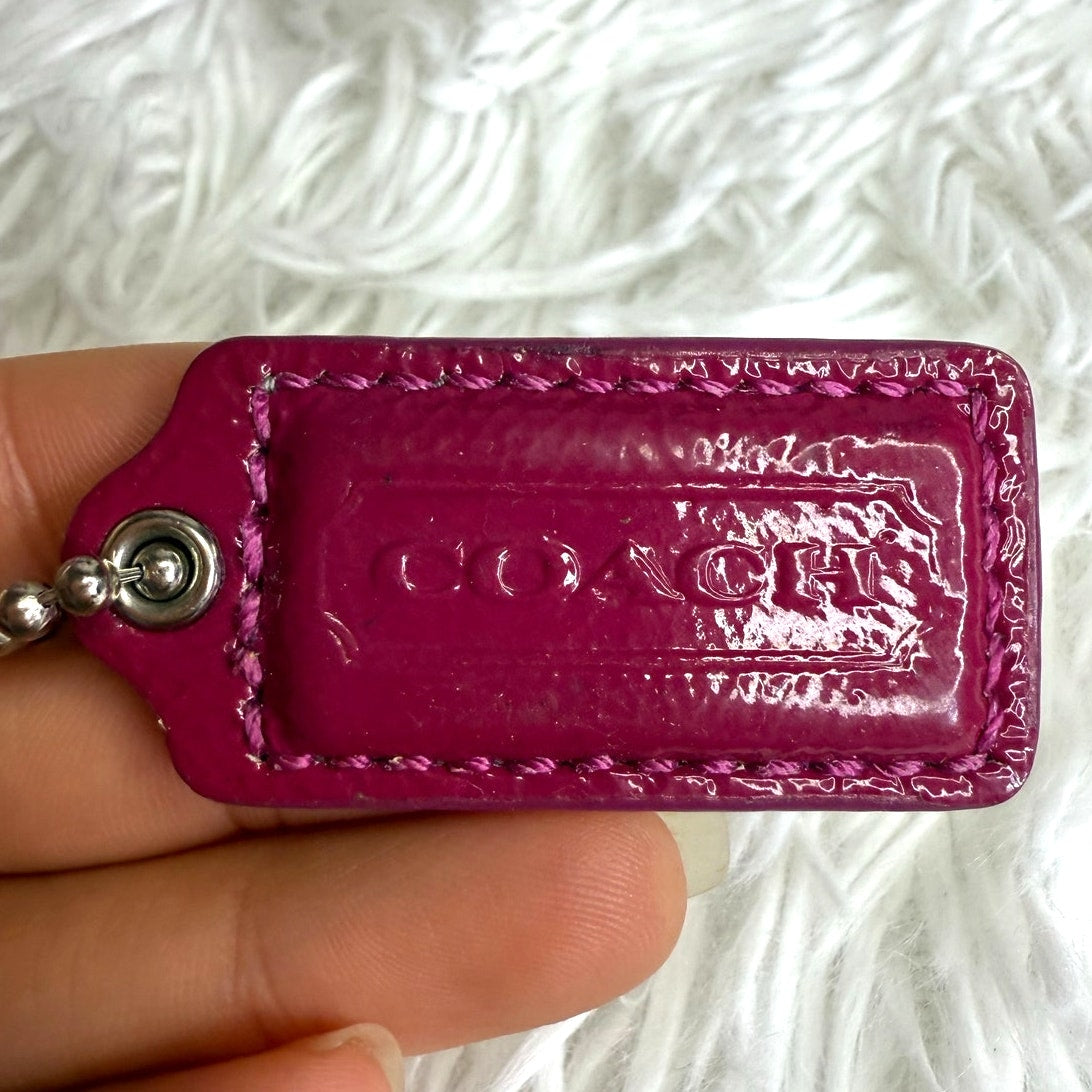 1.5" COACH Patent Leather Fob Bag Charm Hang tag Hangtag