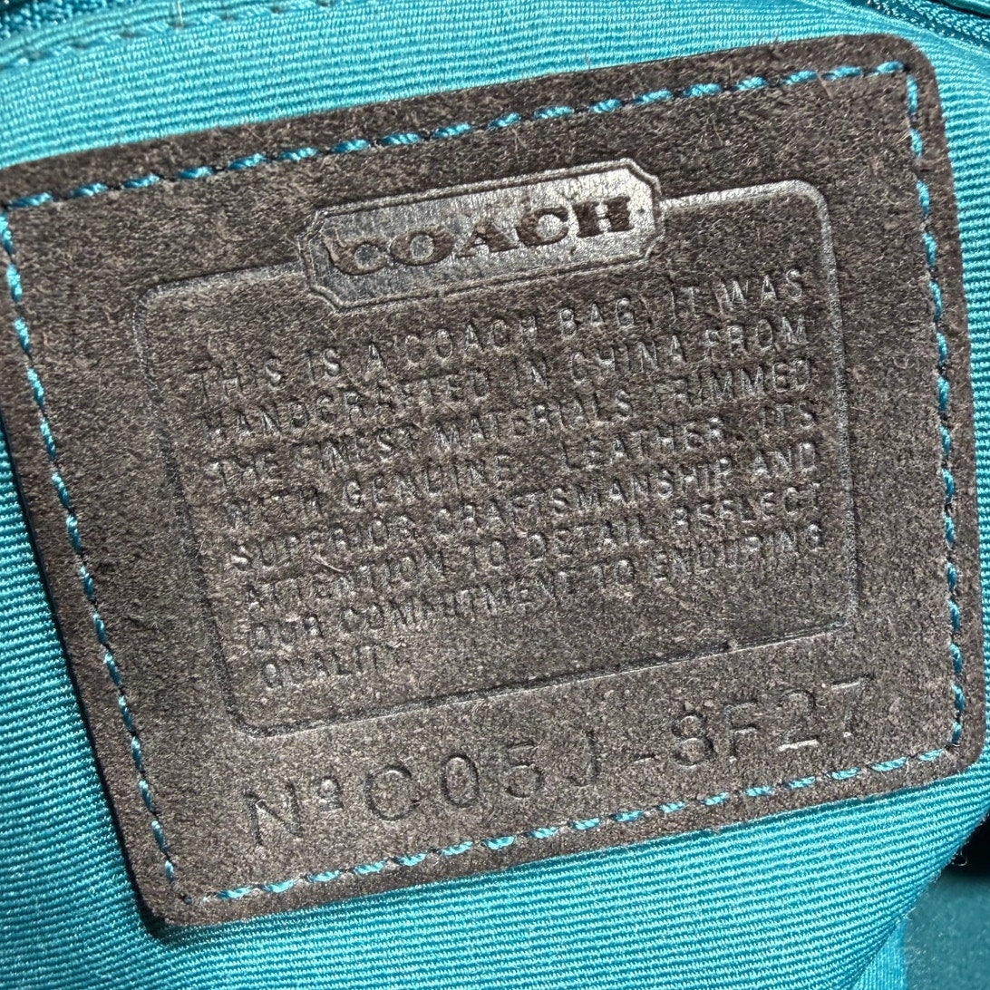 y2k COACH Vintage Buckle Black Sateen Nylon Shoulder Hand bag