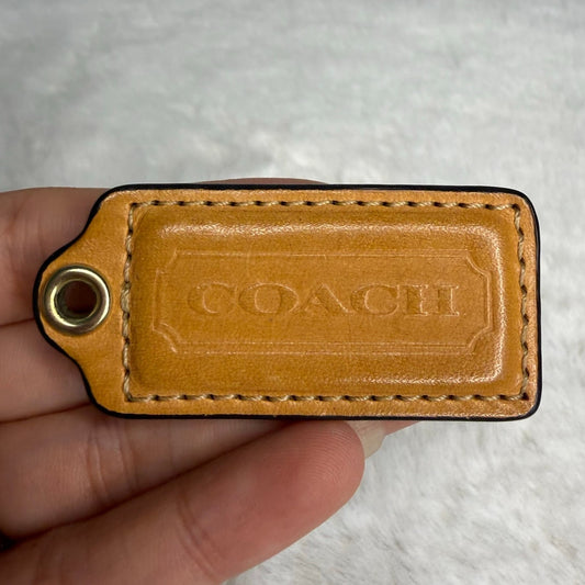 2" COACH Tan Fob Bag Charm Hang tag Hangtag