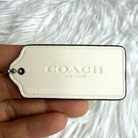2" COACH Ivory Fob Bag Charm Hang tag Hangtag