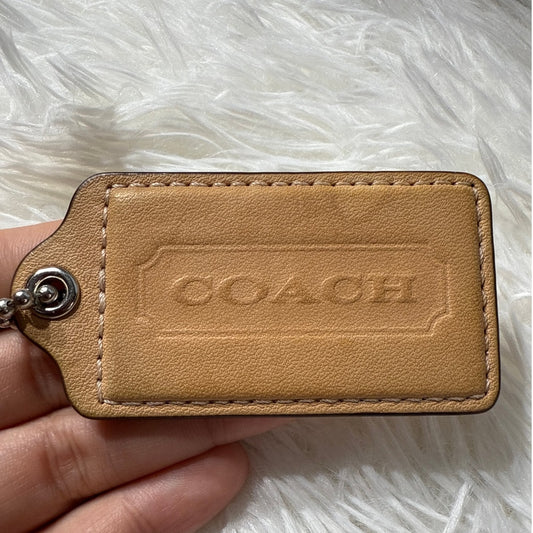 2.5" COACH Tan Fob Bag Charm Hang tag Hangtag