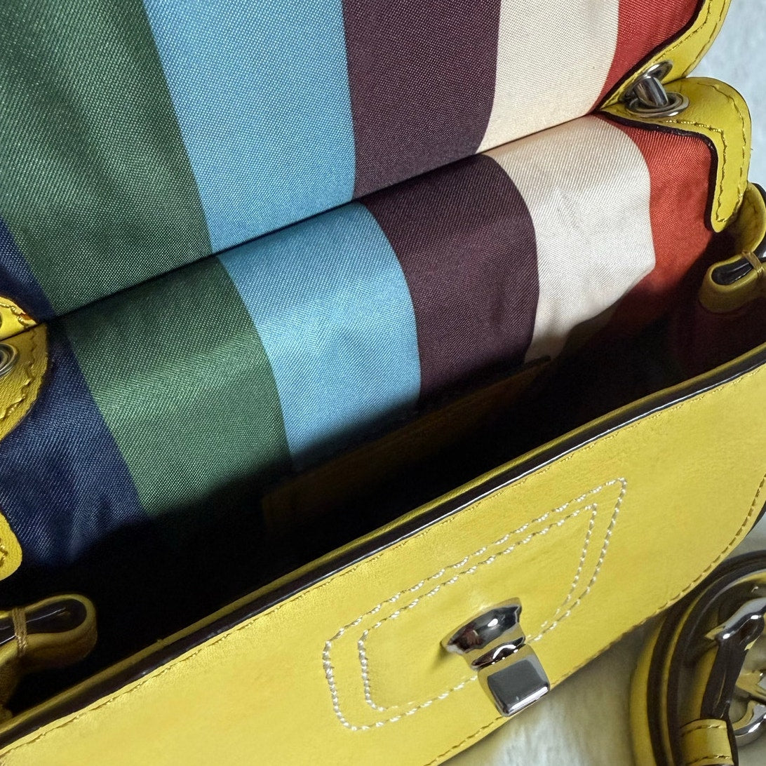 y2k COACH Legacy Yellow Top Handle Crossbody