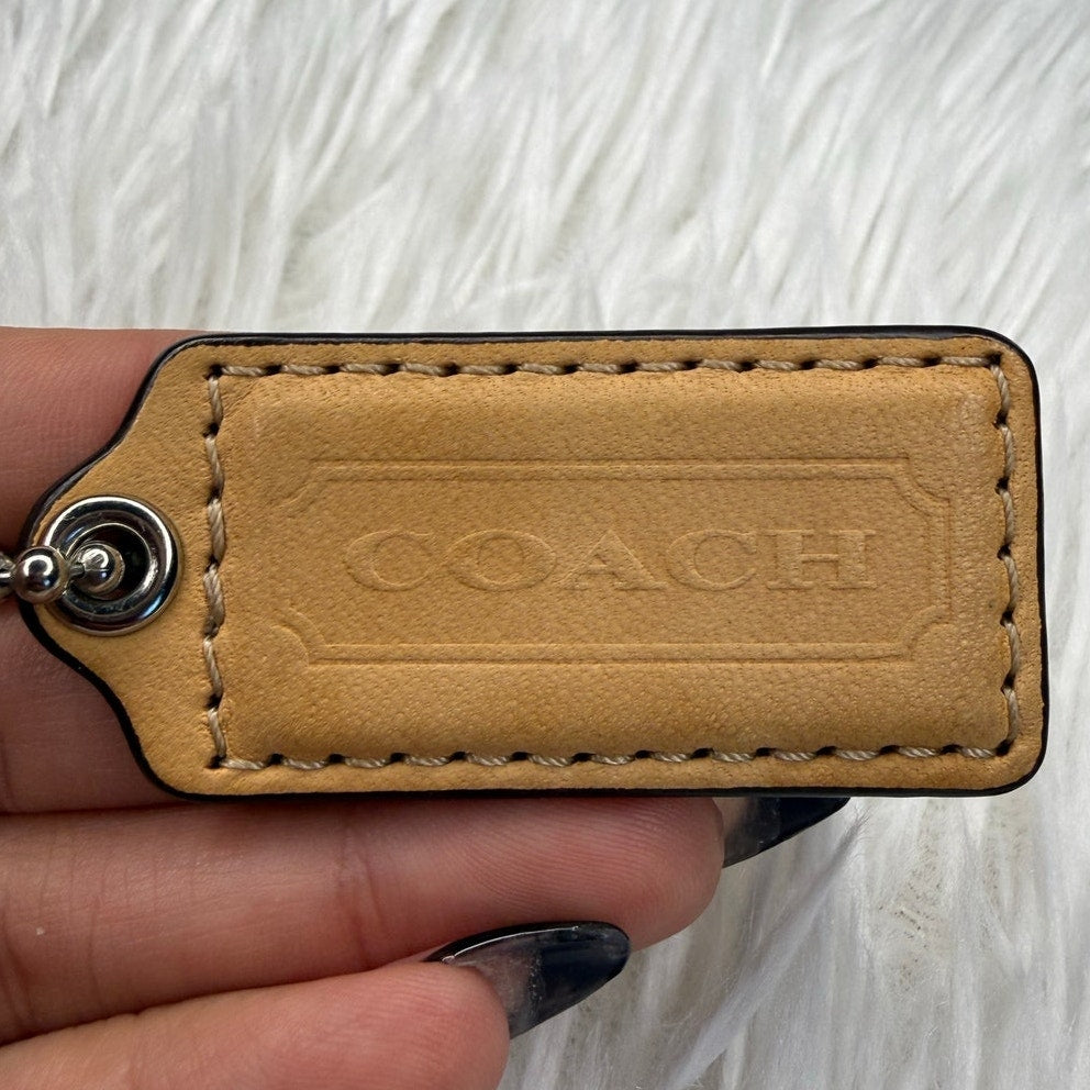 2" COACH Tan Fob Bag Charm Hang tag Hangtag