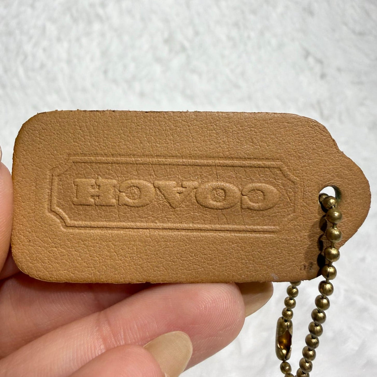 2" Vintage COACH Camal Fob Bag Charm Hang tag Hangtag