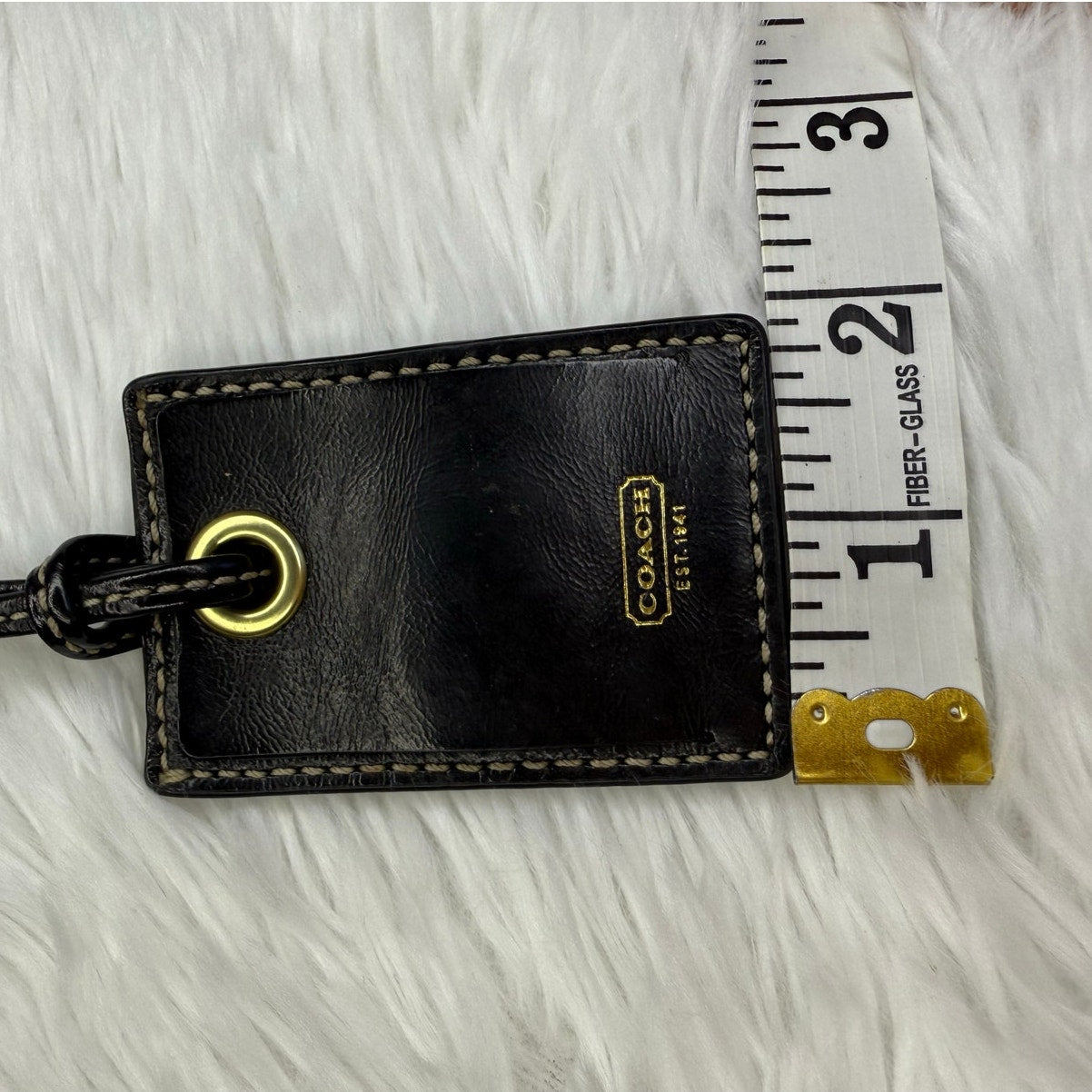 Vintage COACH Black Luggage Tag Bag Charm