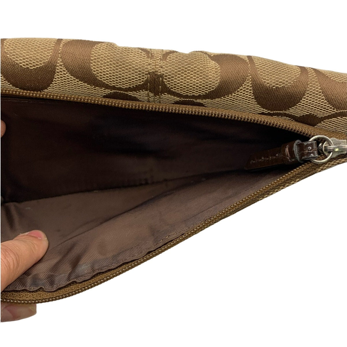 SALE COACH Brown Canvas Signature Wallet