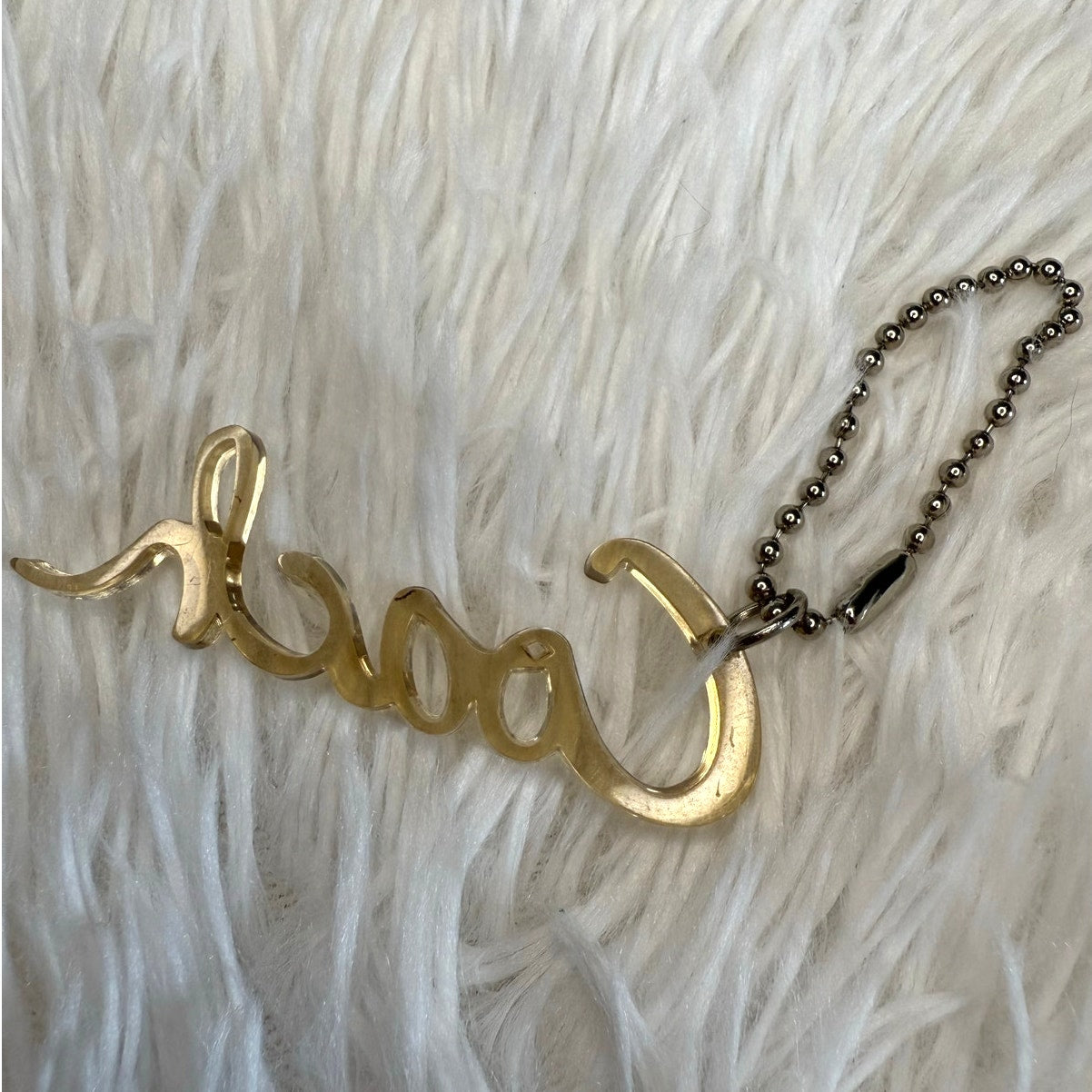 3" COACH Poppy Script Fob Bag Charm Hang tag Hangtag