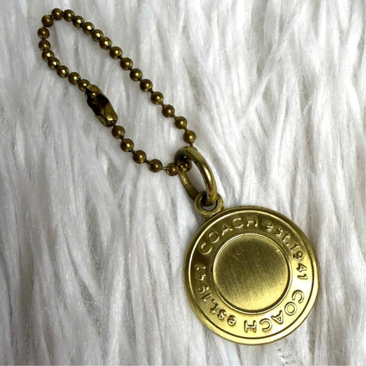 1" Coach Metal Circle Hangtag Hang Tag Bag Charm