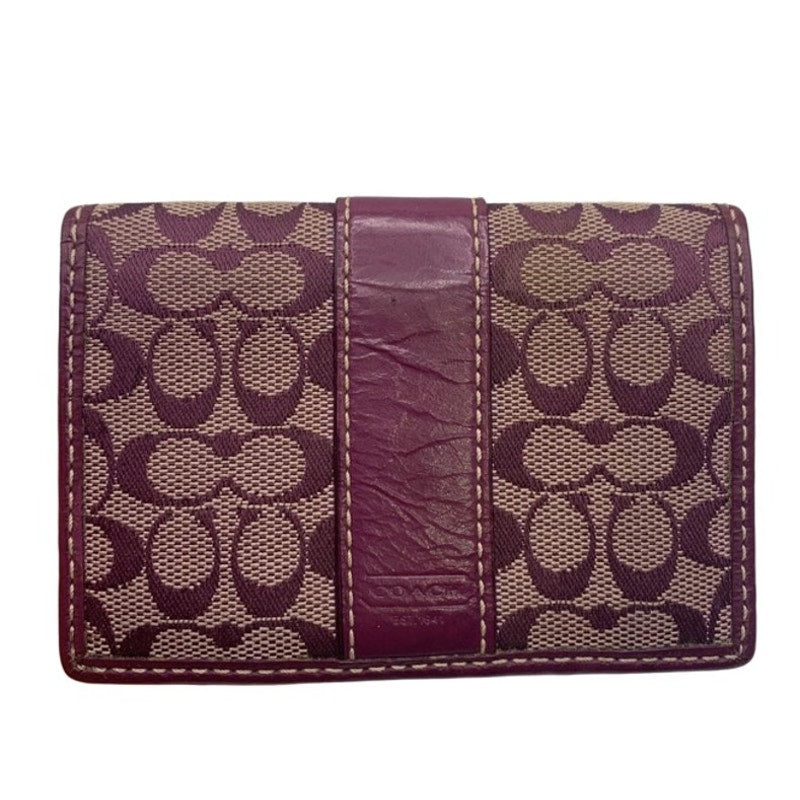 COACH Purple Signature Canvas Card Holder