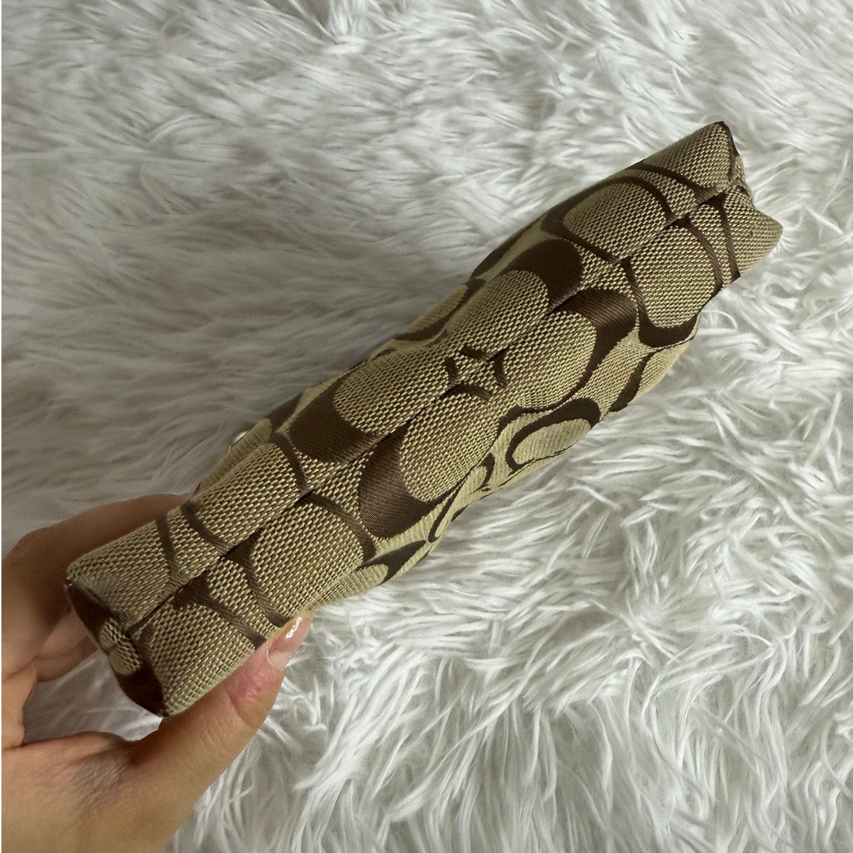 COACH y2k Brown Signature Canvas Wristlet