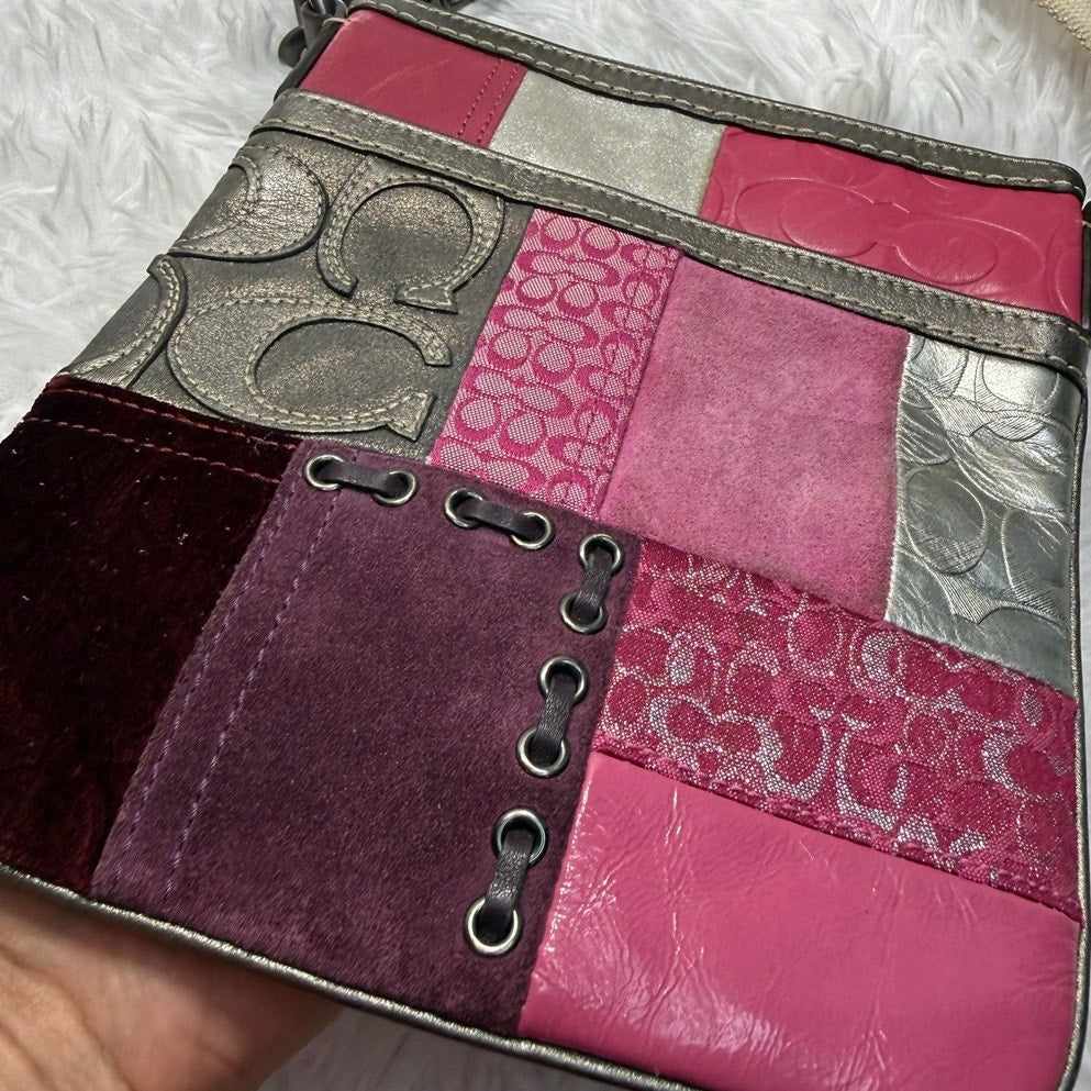 Y2K Coach Holiday Patchwork Swingpack Crossbody Bag