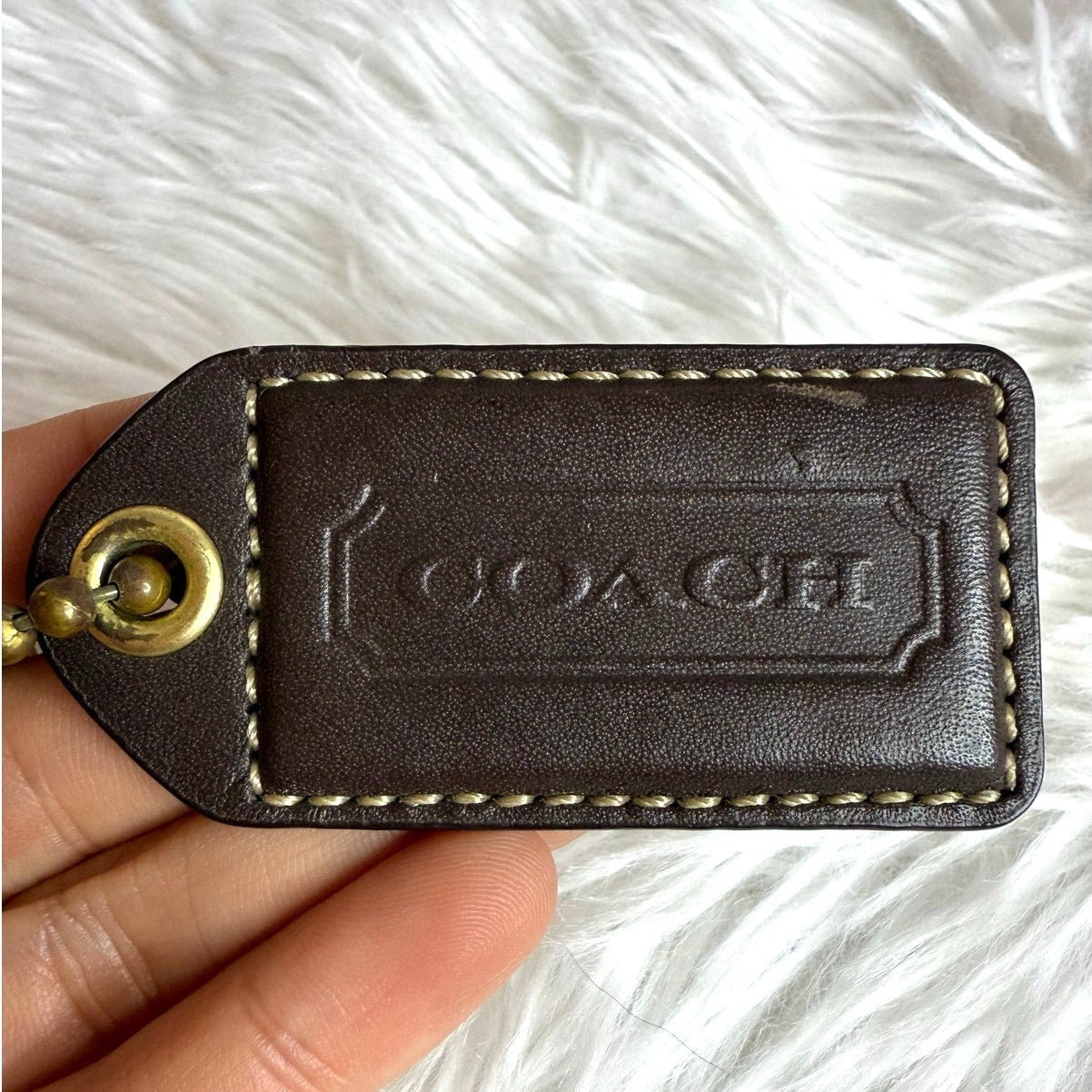2.5" y2k COACH Vintage Fob Bag Charm Hang tag Hangtag