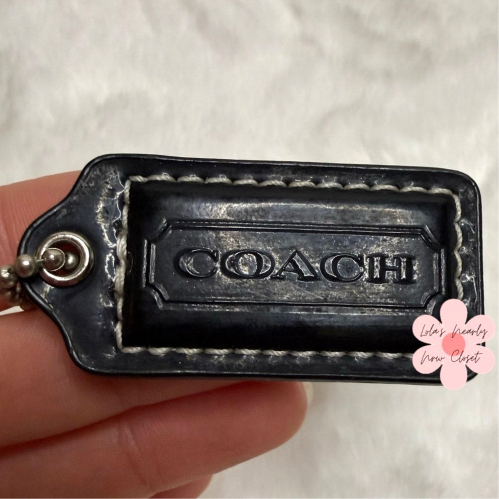1.5" COACH Patent Leather Fob Bag Charm Hang tag Hangtag