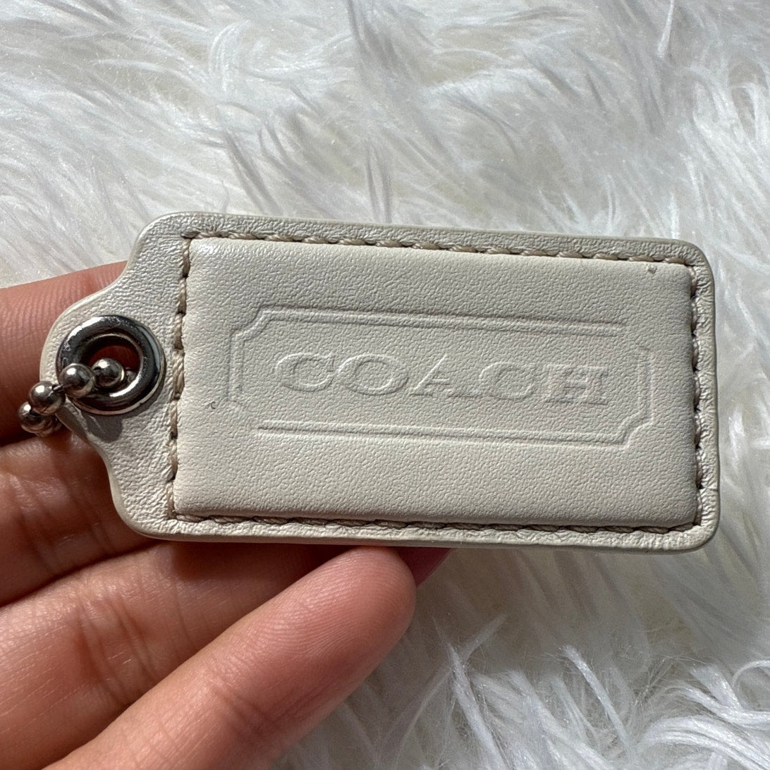2" COACH White Fob Bag Charm Hang tag Hangtag