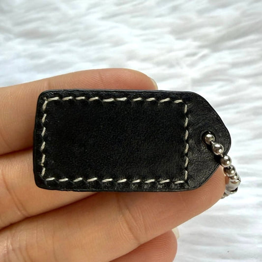 1" y2k COACH Black Fob Bag Charm Hang tag Hangtag