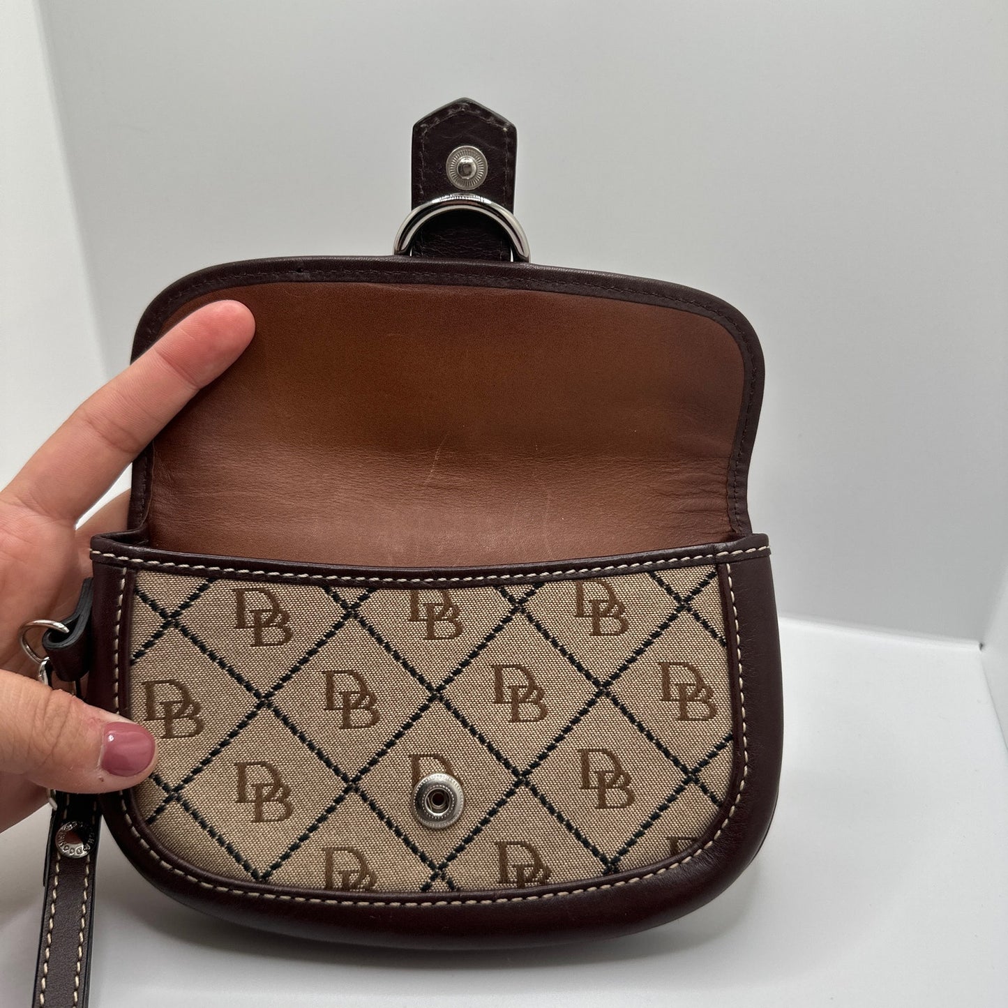 DOONEY & BOURKE Brown and Khaki Signature Canvas Wristlet