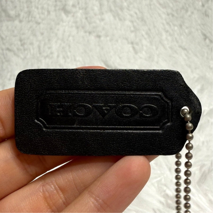 2" Vintage COACH Black Fob Bag Charm Hang tag Hangtag