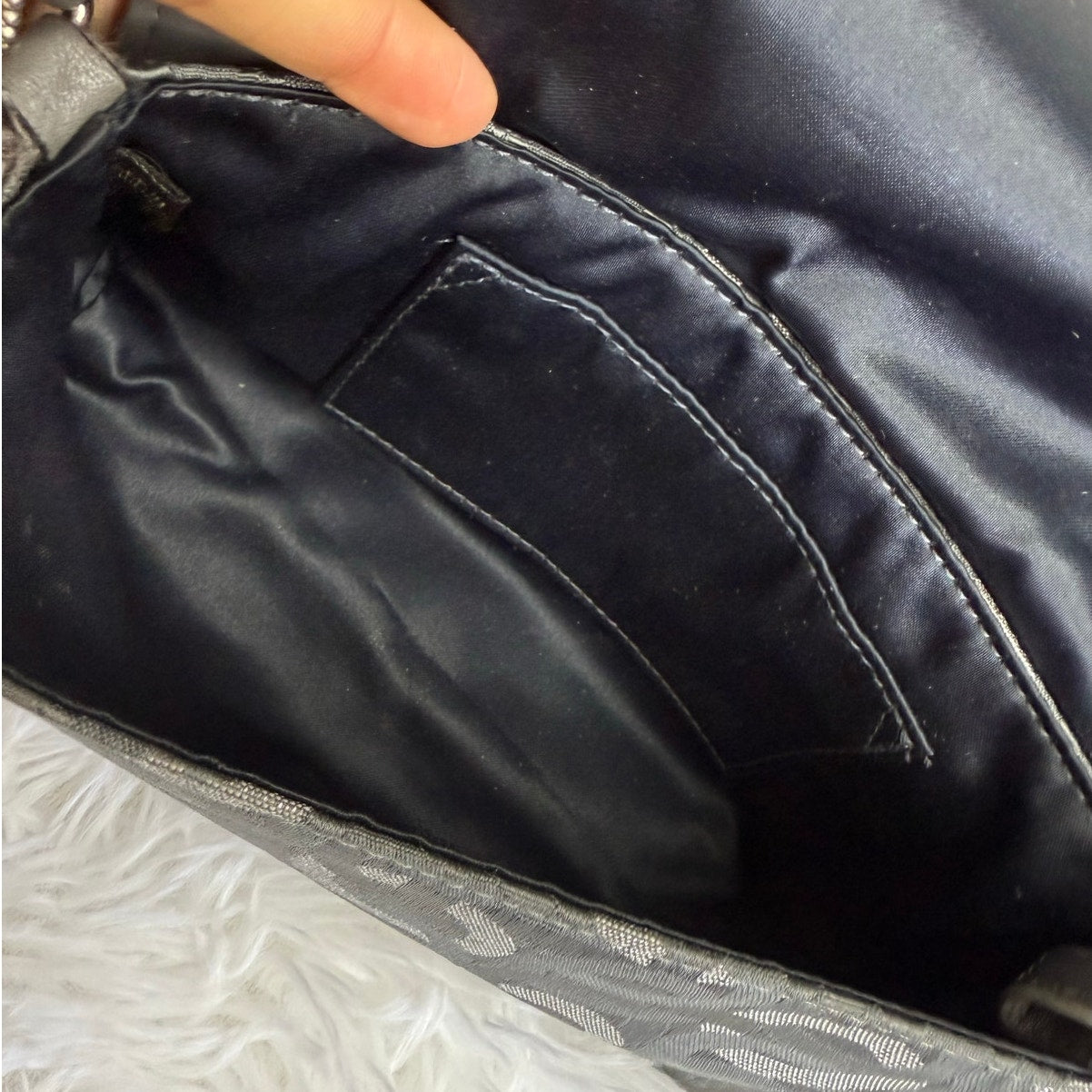 COACH y2k Kristin Op Art Gray & Silver Wristlet Mini Purse