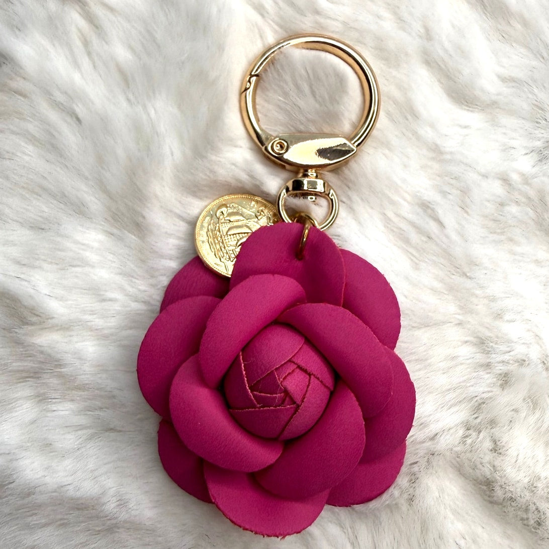 Flower Pink Bag Charm Keychain Fashion Charm