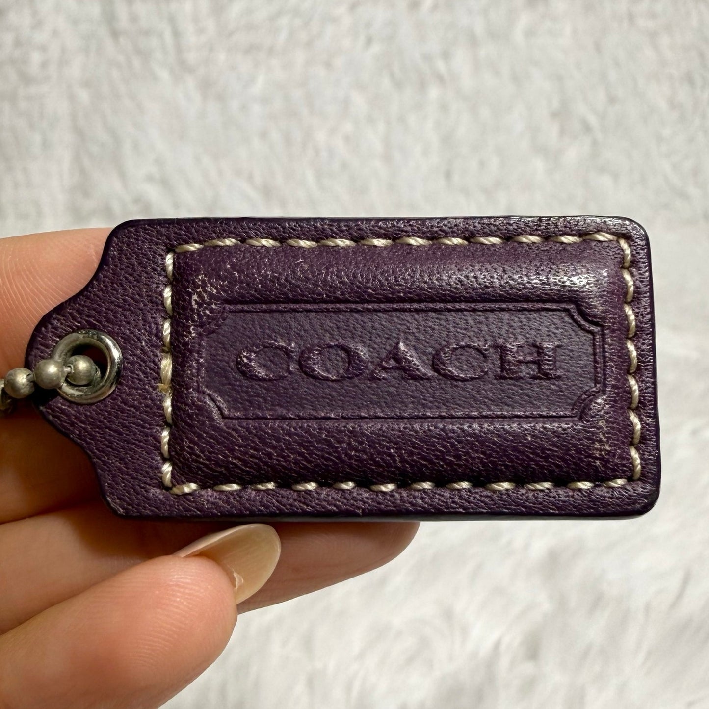 1.5" COACH Purple Fob Bag Charm Hang tag Hangtag