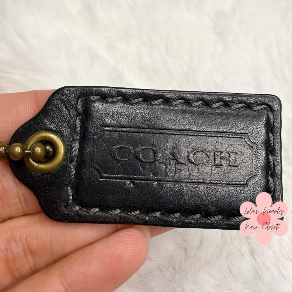 2” y2k COACH Black Fob Bag Charm Hang tag Hangtag