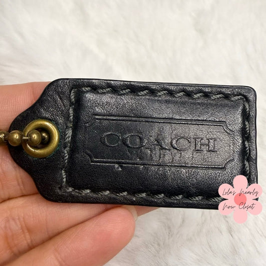 2” y2k COACH Black Fob Bag Charm Hang tag Hangtag