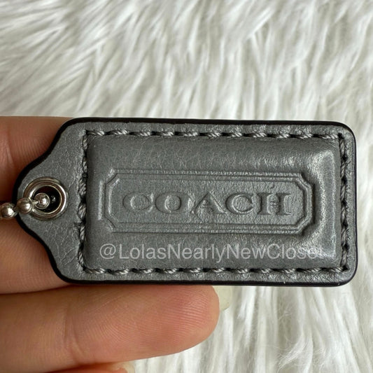 1.5" COACH Gray Fob Bag Charm Hang tag Hangtag