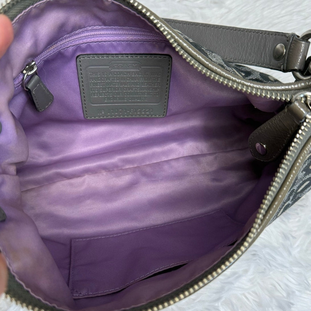 y2k COACH Leopard Silver Metallic Mini Purse shoulder bag