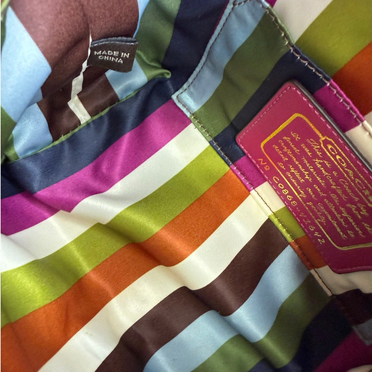 y2k COACH Legacy Stripe Signature Canvas  Mini Purse Shoulder Bag Wristlet
