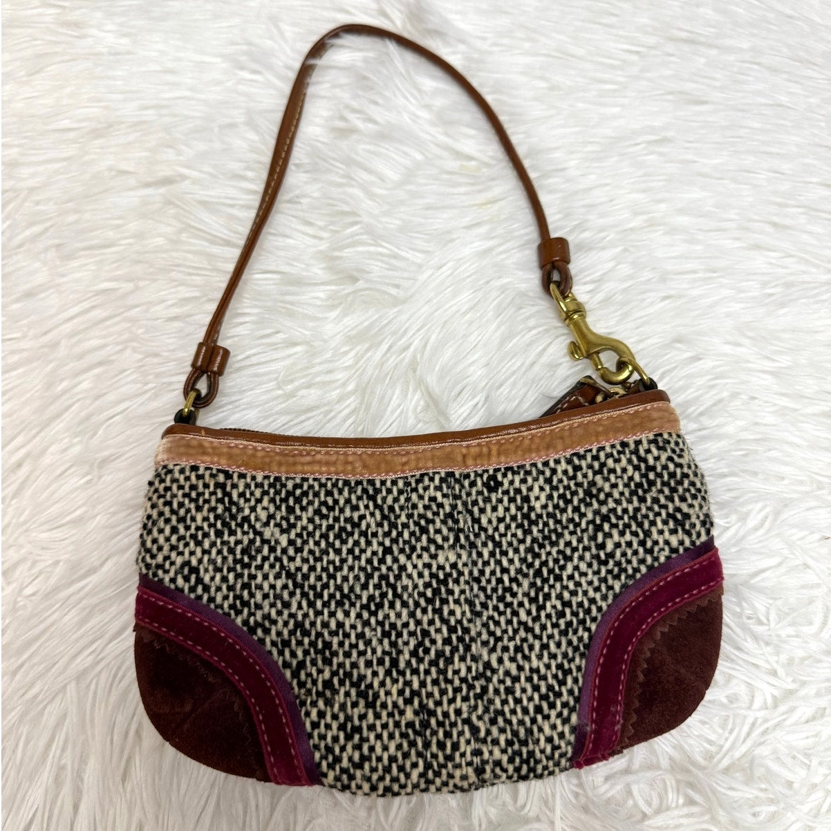 y2k Coach Vintage Limited Edition Soho Tweed Ribbon Bow Mini Purse Bag Charm