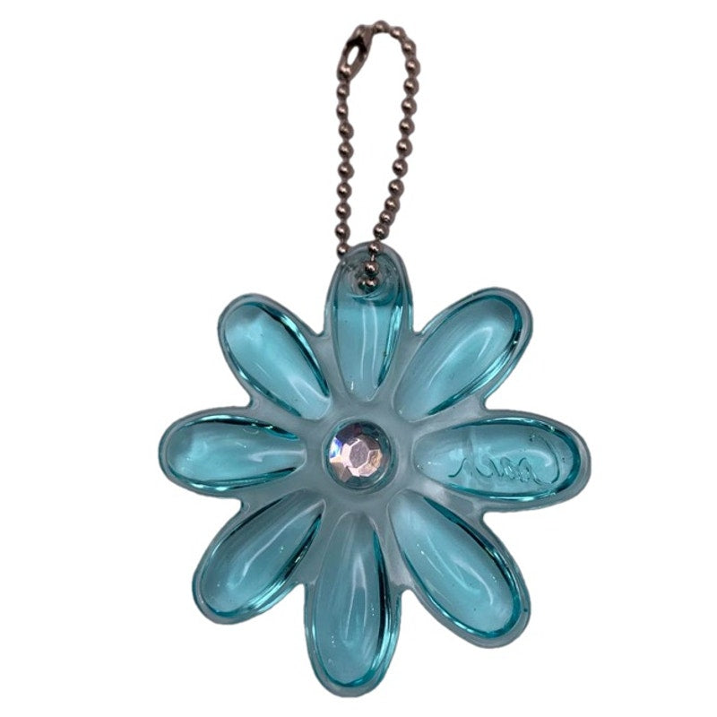 COACH Blue Poppy Flower HangTag Bag Charm Fob