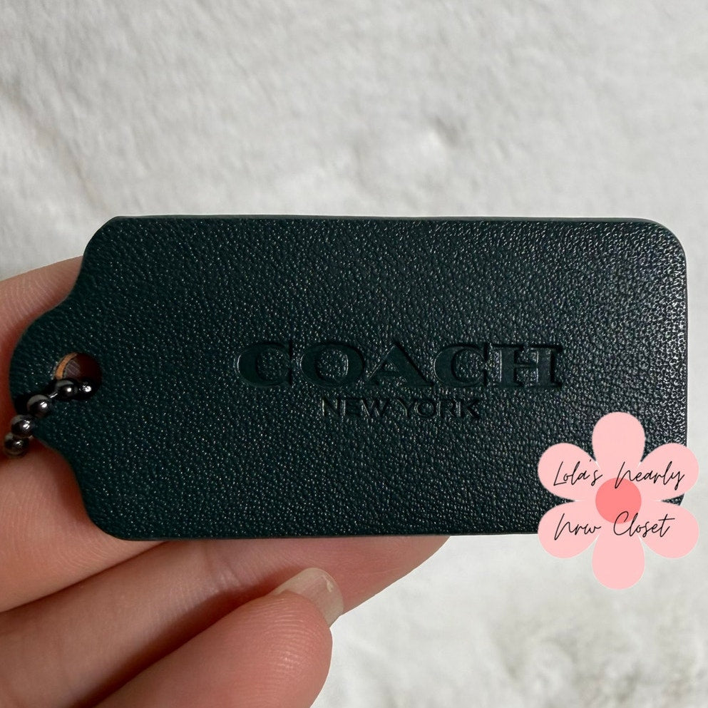 2" COACH Green Fob Bag Charm Hang tag Hangtag