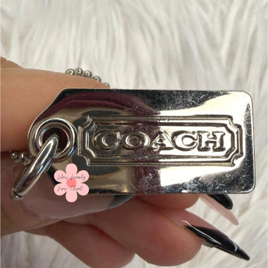 1" y2k COACH Vintage Metal Fob Bag Charm Hang tag Hangtag