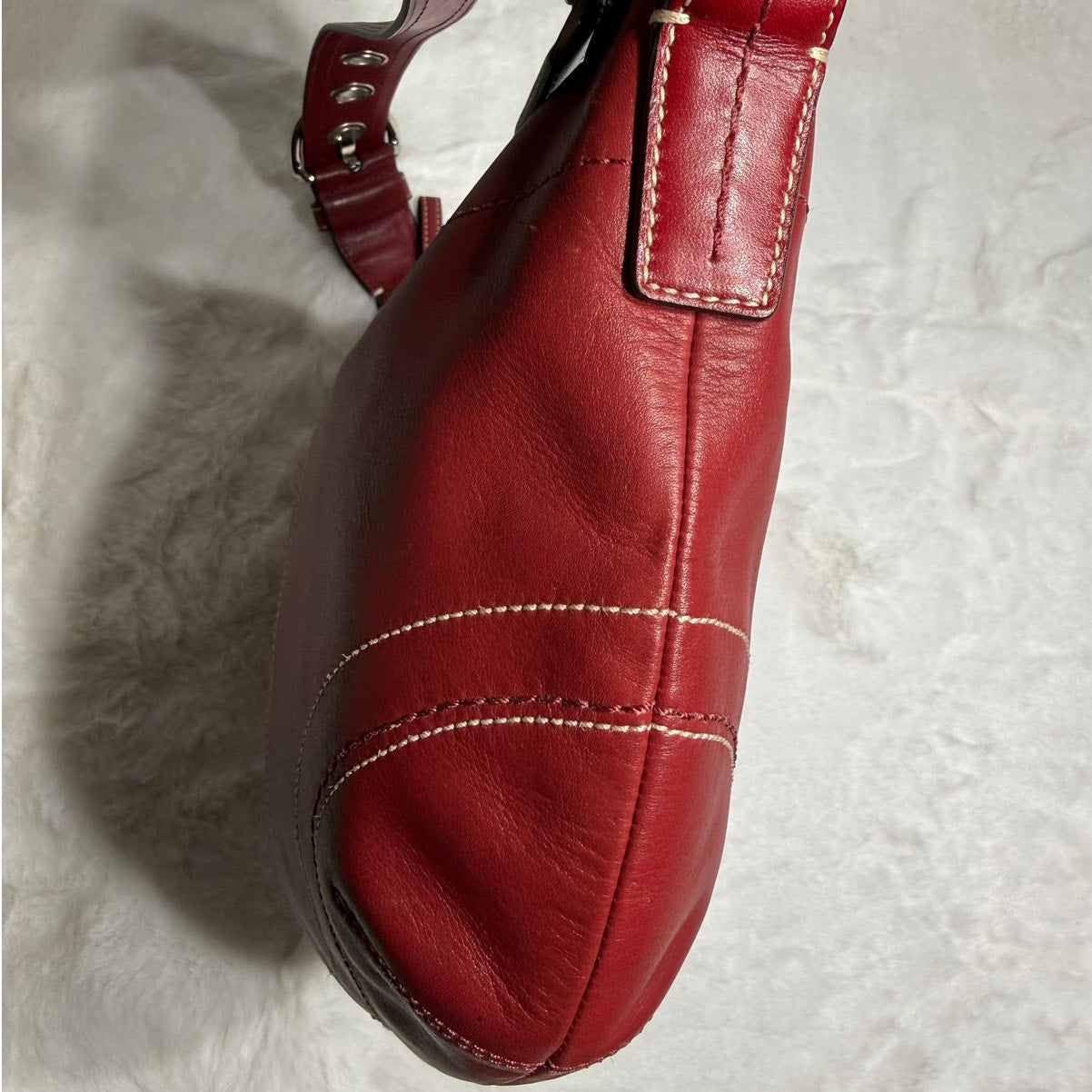 Y2k COACH F10908 Red Solo Hobo Shoulder Bag