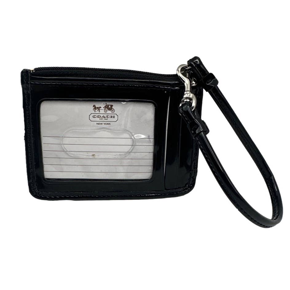 COACH Black and Gray Signature Canvas Card holder / Wristlet