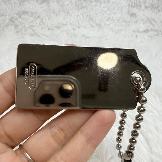 2.5" COACH Metal Silver Fob Bag Charm Hang tag Hangtag