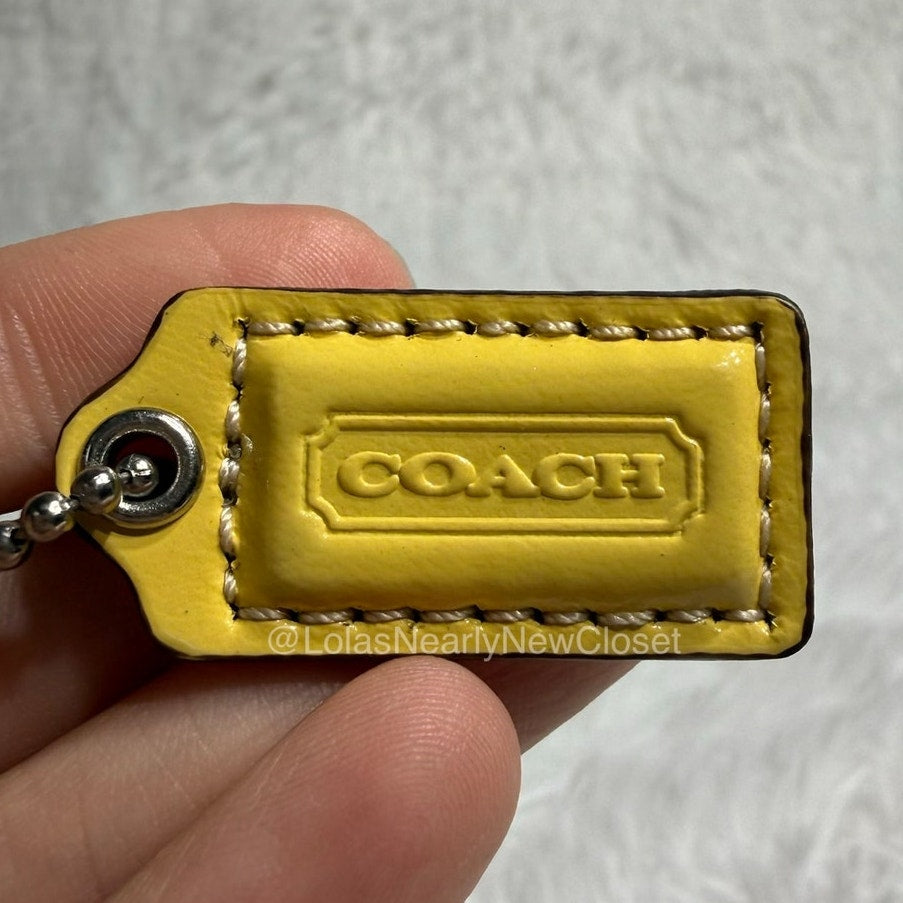 1" COACH Yellow Fob Bag Charm Hang tag Hangtag