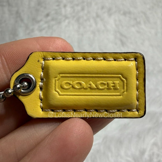 1" COACH Yellow Fob Bag Charm Hang tag Hangtag