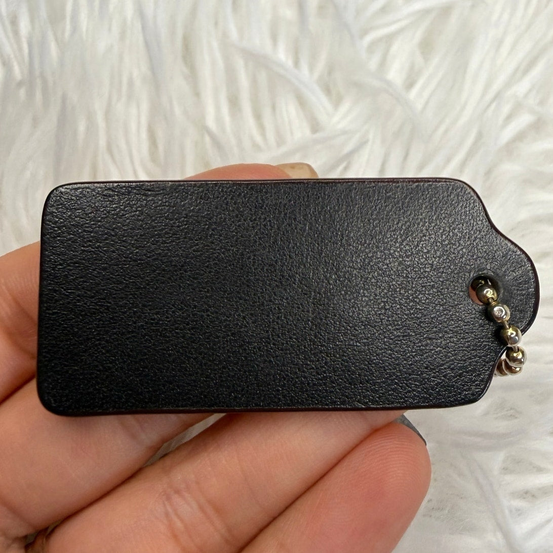 2" COACH Black Fob Bag Charm Hang tag Hangtag