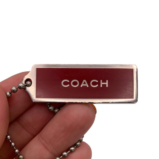 y2k COACH Red Replacement Hang Tag Bag Fob