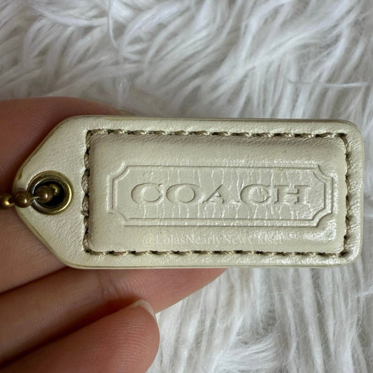 1.5" y2k COACH White Fob Bag Charm Hang tag Hangtag