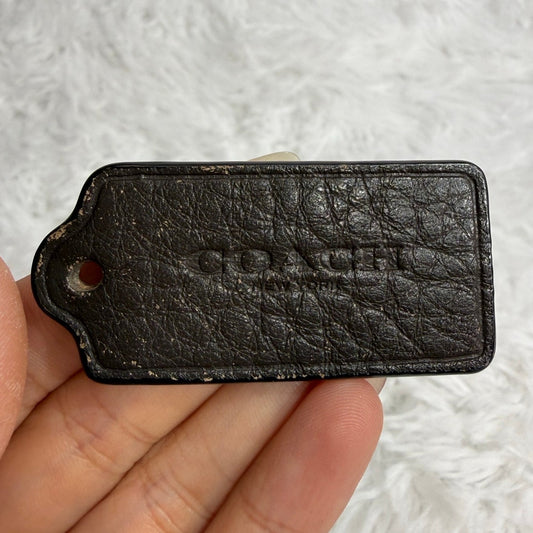 2" COACH Dark Brown Fob Bag Charm Hang tag Hangtag