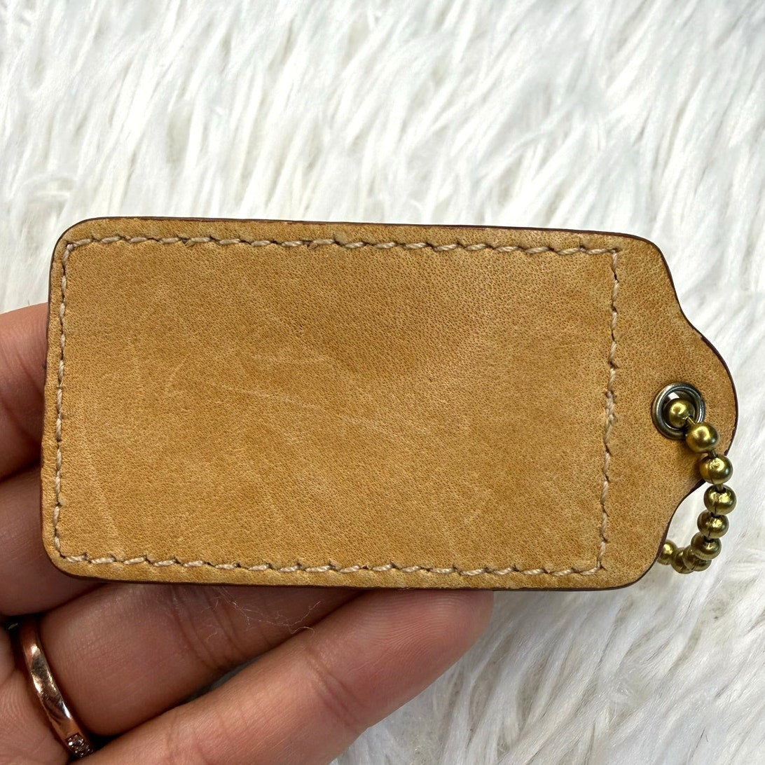 2.5" Coach Tan Fob Bag Charm Hang tag Hangtag